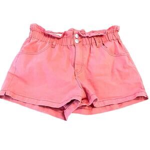 Wild Fable Paperbag Shorts Womens Large Double Button Pockets Pink High Waisted